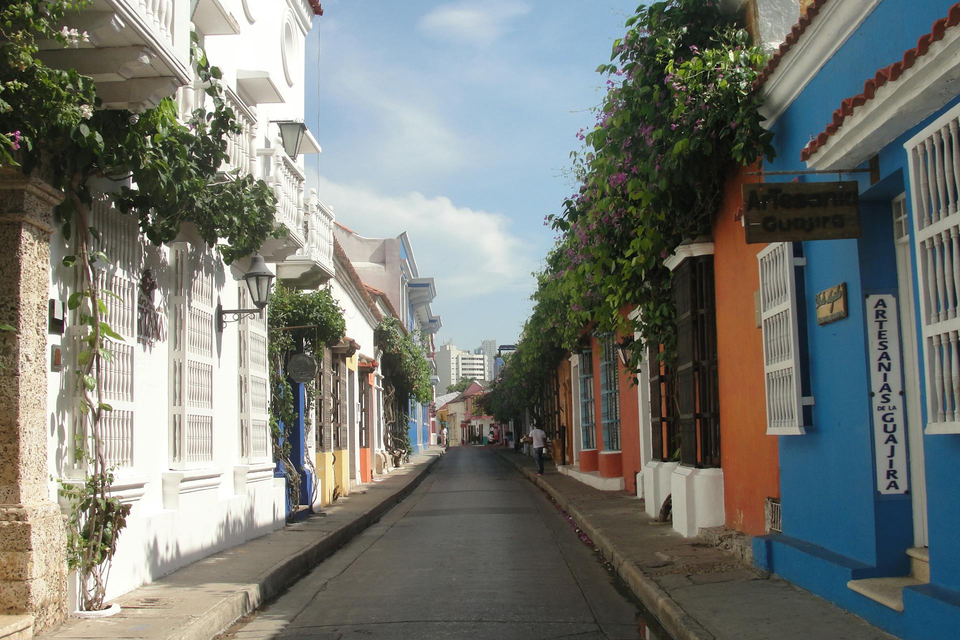 Cartagena, Colombia - Narrow Street in an Old Town