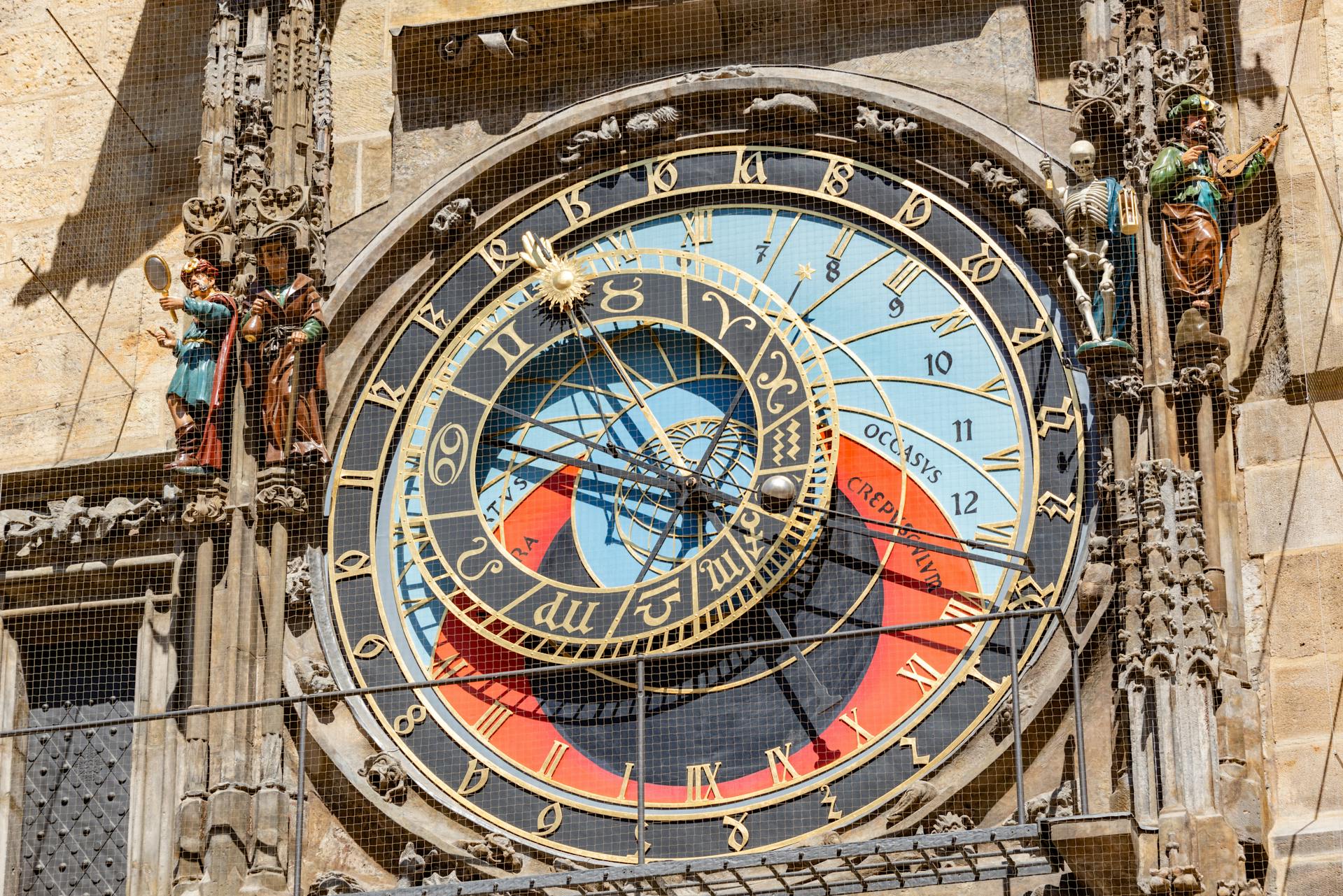 Sunlit Prague Astronomical Clock