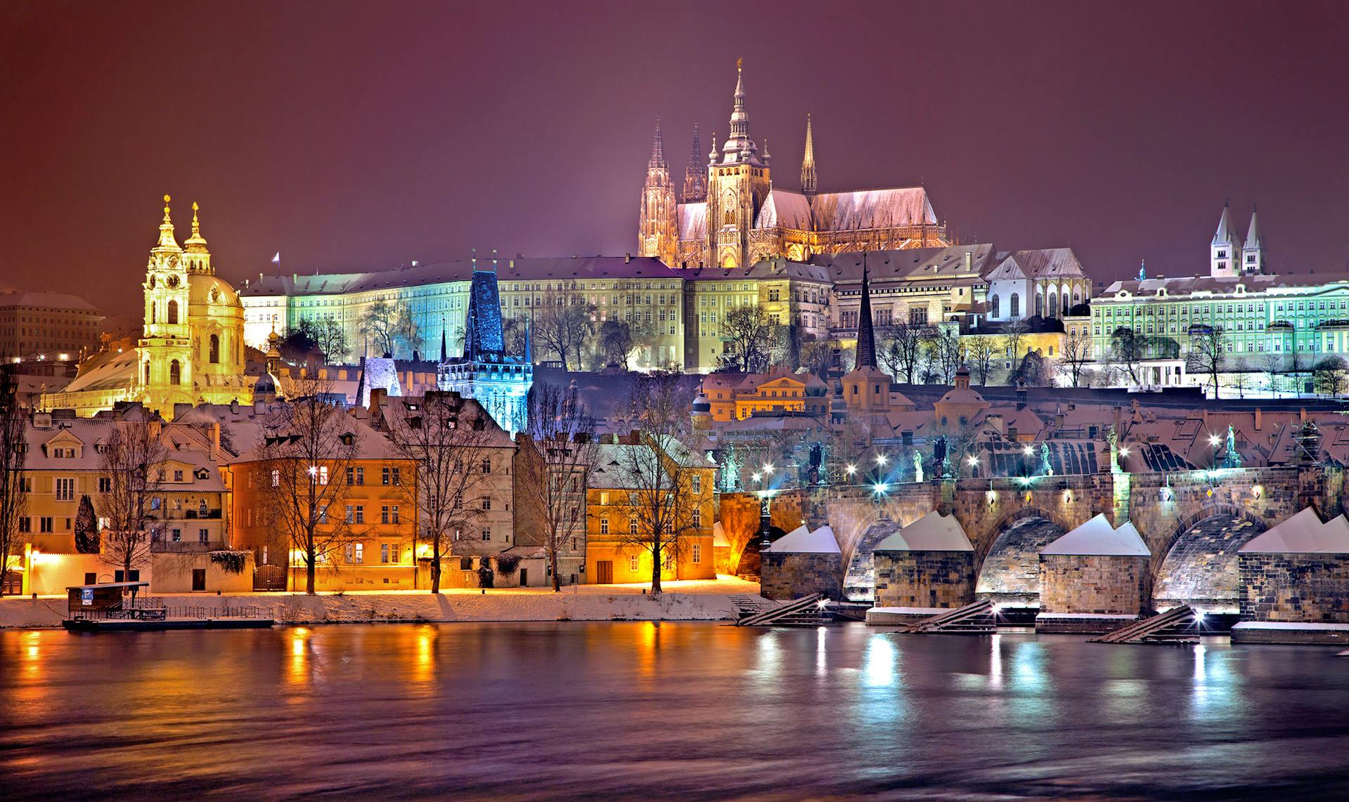 Prague Castle at night 