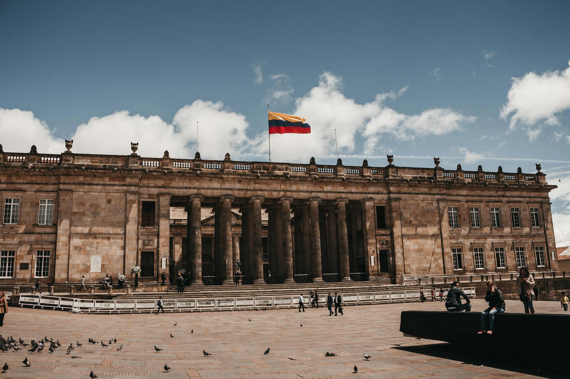 People Walking at the Plaza de Bolívar, Bogotá, Colombia
