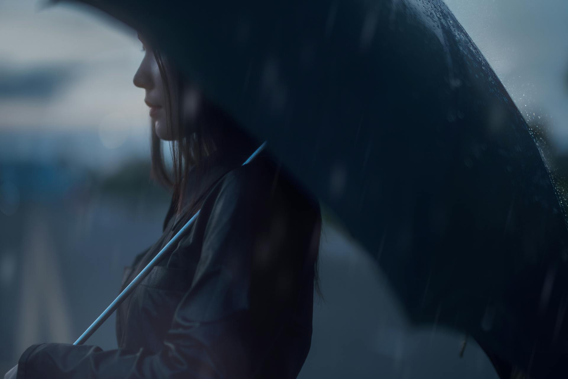 Rain and umbrella