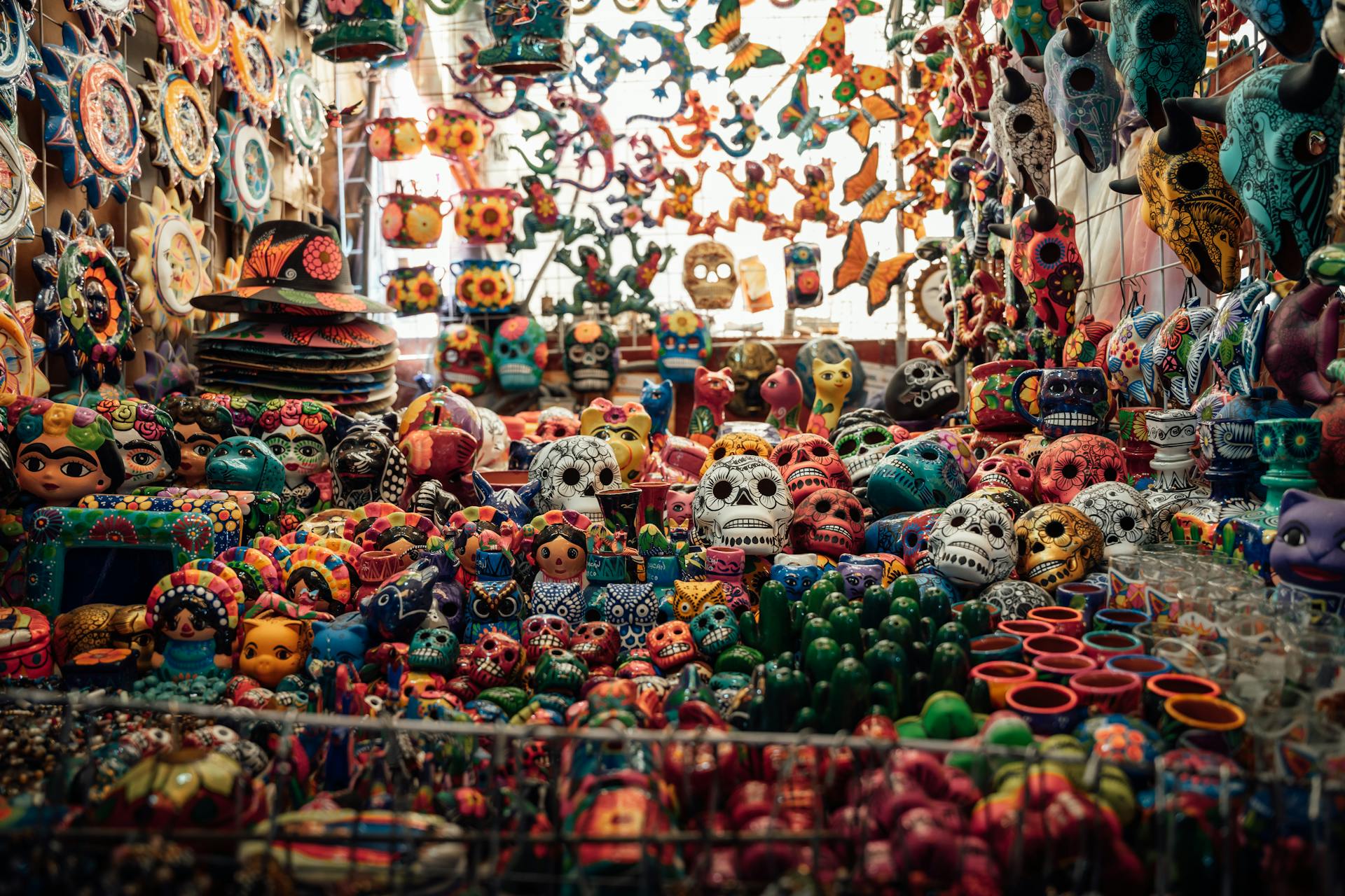 Dia de Muertos Accessories at Bazaar in Mexico