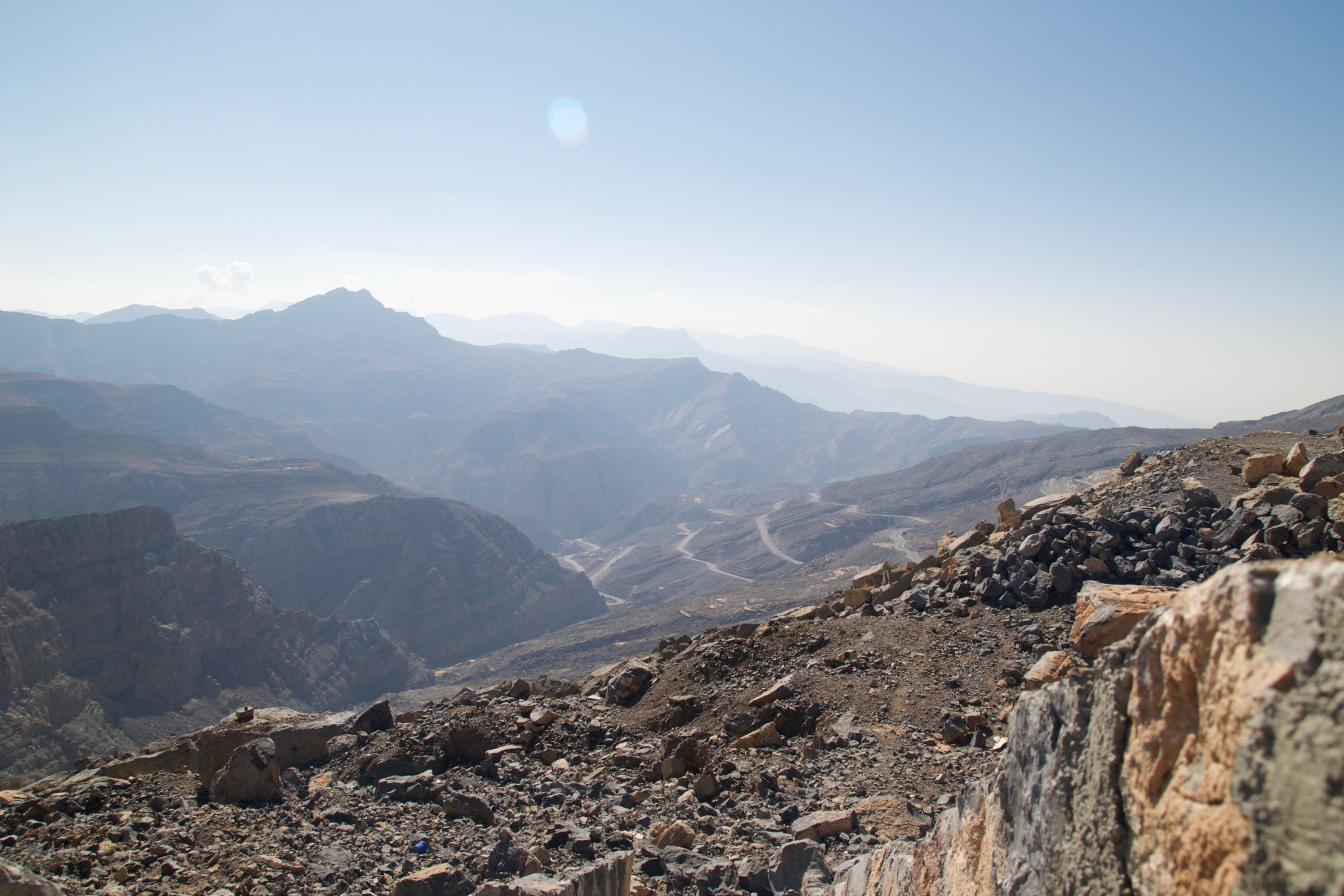 A scenic view of Jebel Jais mountain, Ras Al Khaimah, UAE