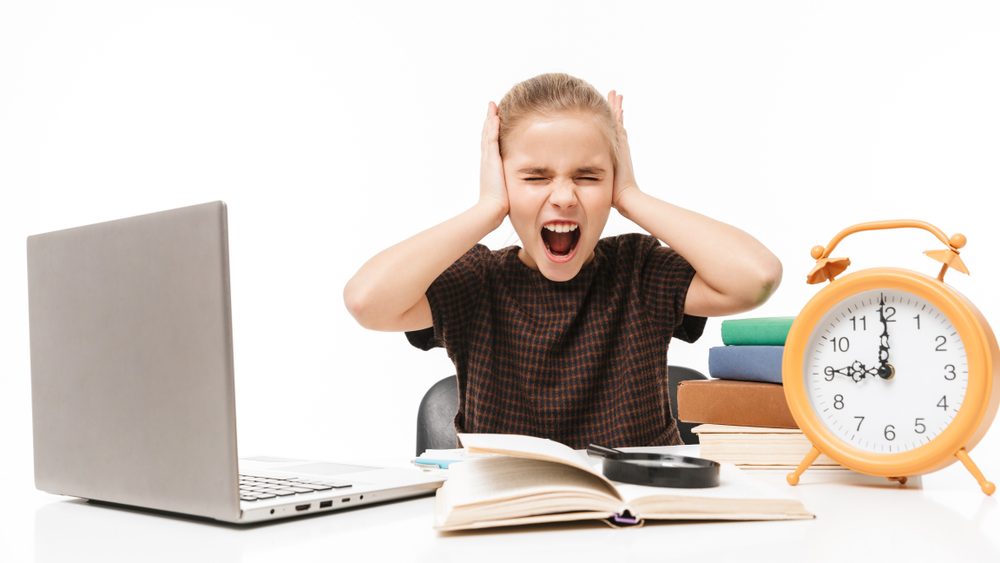 Boys bullying girl on light grey background