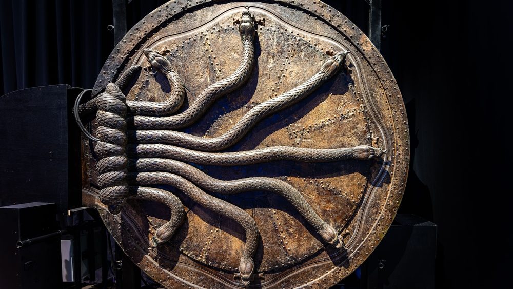 LONDON, GB - Apr 28, 2022: The door of the Chamber of Secrets from Harry Potter in the Warner Brothers Studio.